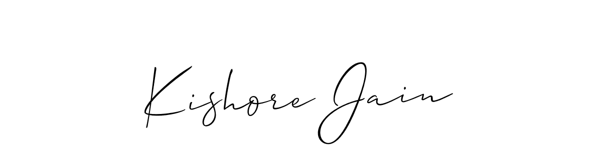 Kishore Jain stylish signature style. Best Handwritten Sign (Allison_Script) for my name. Handwritten Signature Collection Ideas for my name Kishore Jain. Kishore Jain signature style 2 images and pictures png