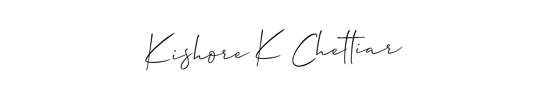 You can use this online signature creator to create a handwritten signature for the name Kishore K Chettiar. This is the best online autograph maker. Kishore K Chettiar signature style 2 images and pictures png
