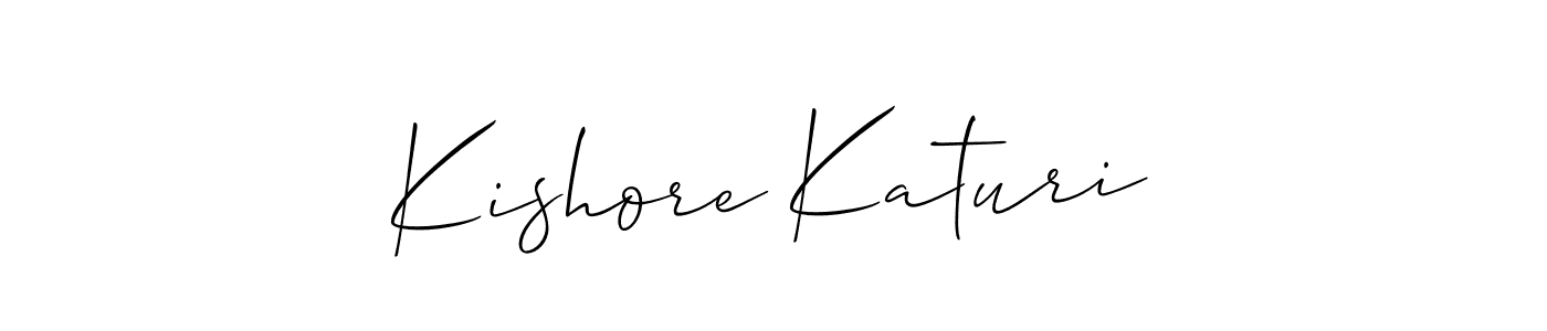 Also we have Kishore Katuri name is the best signature style. Create professional handwritten signature collection using Allison_Script autograph style. Kishore Katuri signature style 2 images and pictures png