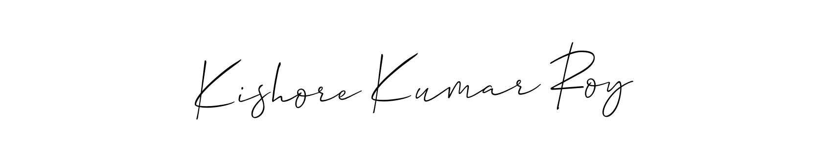 The best way (Allison_Script) to make a short signature is to pick only two or three words in your name. The name Kishore Kumar Roy include a total of six letters. For converting this name. Kishore Kumar Roy signature style 2 images and pictures png