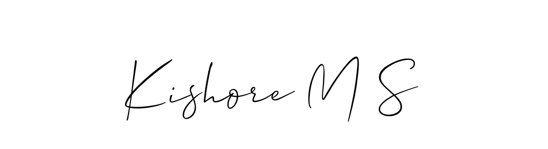 Create a beautiful signature design for name Kishore M S. With this signature (Allison_Script) fonts, you can make a handwritten signature for free. Kishore M S signature style 2 images and pictures png