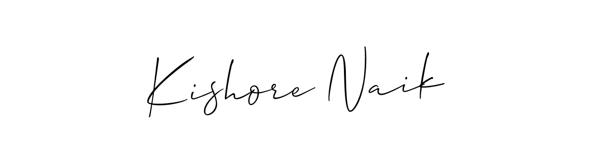 You should practise on your own different ways (Allison_Script) to write your name (Kishore Naik) in signature. don't let someone else do it for you. Kishore Naik signature style 2 images and pictures png