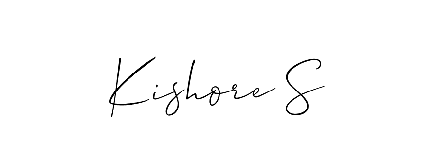 Make a beautiful signature design for name Kishore S. With this signature (Allison_Script) style, you can create a handwritten signature for free. Kishore S signature style 2 images and pictures png