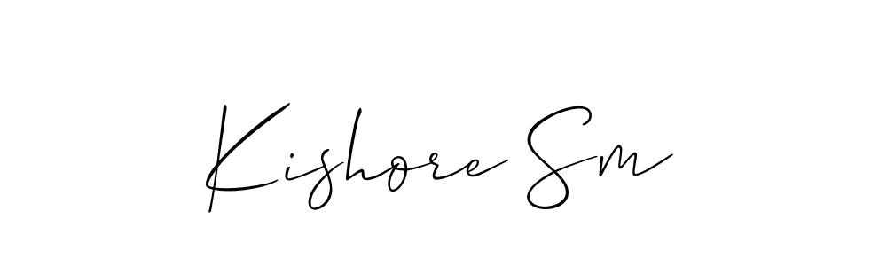 Similarly Allison_Script is the best handwritten signature design. Signature creator online .You can use it as an online autograph creator for name Kishore Sm. Kishore Sm signature style 2 images and pictures png