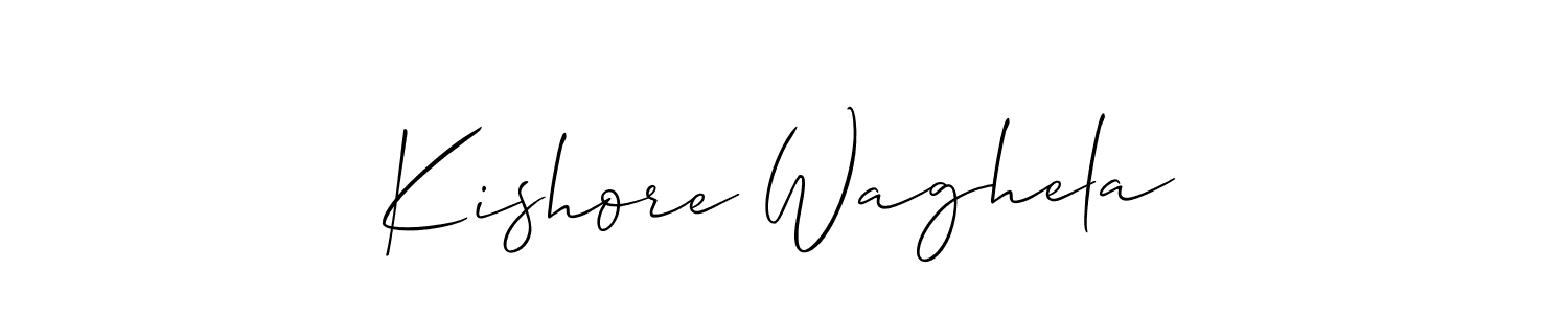 Create a beautiful signature design for name Kishore Waghela. With this signature (Allison_Script) fonts, you can make a handwritten signature for free. Kishore Waghela signature style 2 images and pictures png