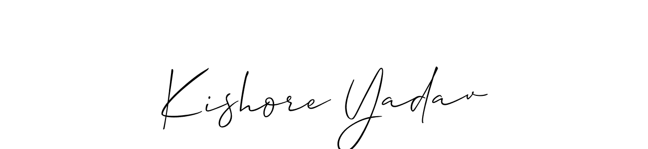 How to make Kishore Yadav signature? Allison_Script is a professional autograph style. Create handwritten signature for Kishore Yadav name. Kishore Yadav signature style 2 images and pictures png