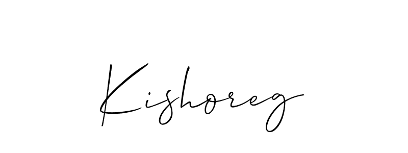 Design your own signature with our free online signature maker. With this signature software, you can create a handwritten (Allison_Script) signature for name Kishoreg. Kishoreg signature style 2 images and pictures png