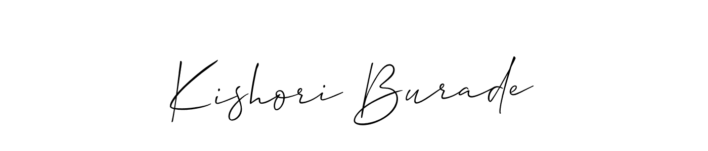 How to make Kishori Burade name signature. Use Allison_Script style for creating short signs online. This is the latest handwritten sign. Kishori Burade signature style 2 images and pictures png
