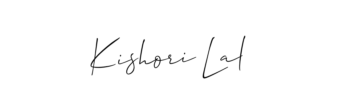 if you are searching for the best signature style for your name Kishori Lal. so please give up your signature search. here we have designed multiple signature styles  using Allison_Script. Kishori Lal signature style 2 images and pictures png