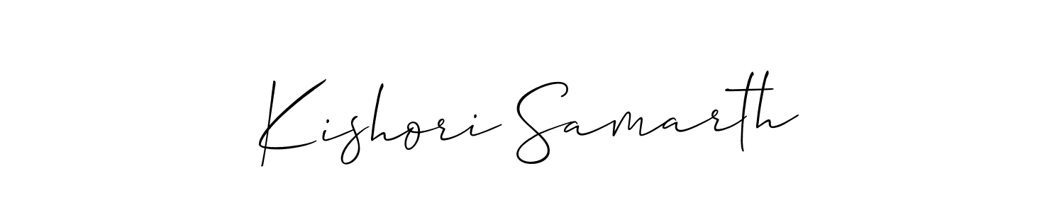 Similarly Allison_Script is the best handwritten signature design. Signature creator online .You can use it as an online autograph creator for name Kishori Samarth. Kishori Samarth signature style 2 images and pictures png