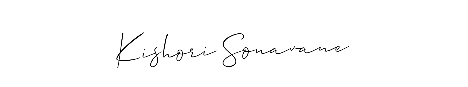 Kishori Sonavane stylish signature style. Best Handwritten Sign (Allison_Script) for my name. Handwritten Signature Collection Ideas for my name Kishori Sonavane. Kishori Sonavane signature style 2 images and pictures png