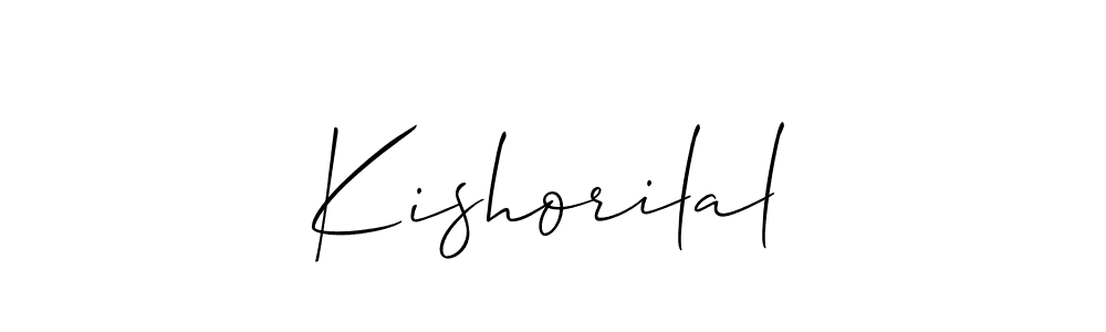 Use a signature maker to create a handwritten signature online. With this signature software, you can design (Allison_Script) your own signature for name Kishorilal. Kishorilal signature style 2 images and pictures png