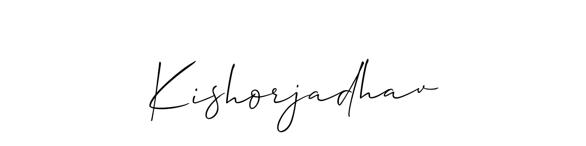 Also we have Kishorjadhav name is the best signature style. Create professional handwritten signature collection using Allison_Script autograph style. Kishorjadhav signature style 2 images and pictures png