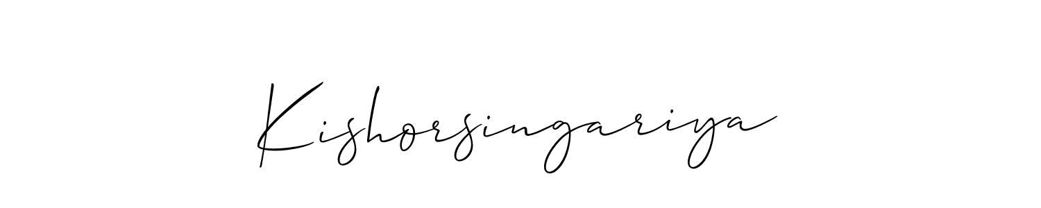 Make a short Kishorsingariya signature style. Manage your documents anywhere anytime using Allison_Script. Create and add eSignatures, submit forms, share and send files easily. Kishorsingariya signature style 2 images and pictures png