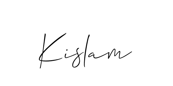 The best way (Allison_Script) to make a short signature is to pick only two or three words in your name. The name Kislam include a total of six letters. For converting this name. Kislam signature style 2 images and pictures png