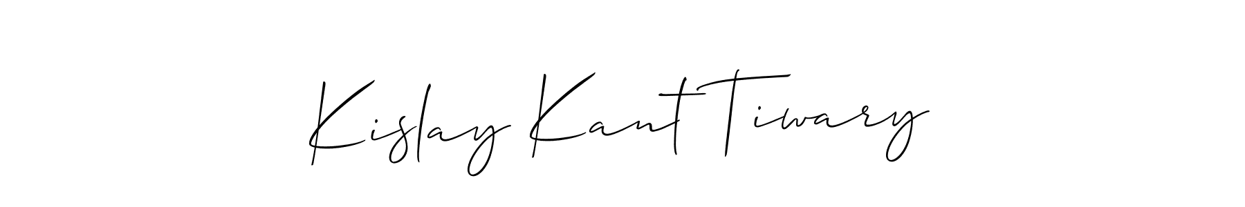 if you are searching for the best signature style for your name Kislay Kant Tiwary. so please give up your signature search. here we have designed multiple signature styles  using Allison_Script. Kislay Kant Tiwary signature style 2 images and pictures png