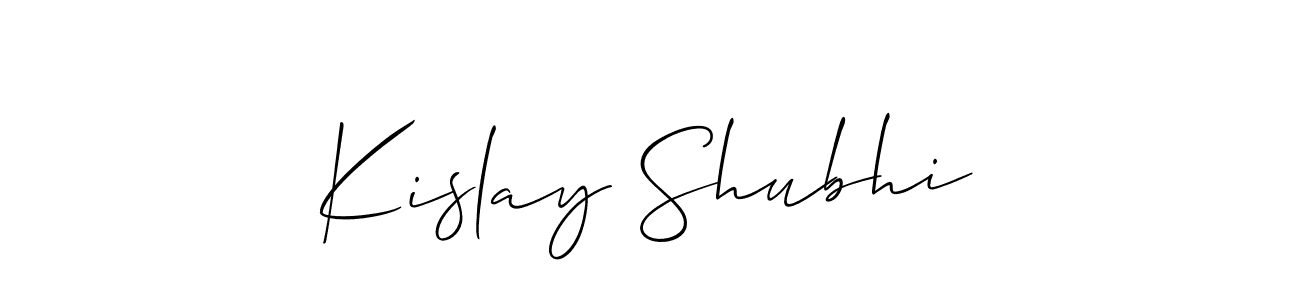 Similarly Allison_Script is the best handwritten signature design. Signature creator online .You can use it as an online autograph creator for name Kislay Shubhi. Kislay Shubhi signature style 2 images and pictures png