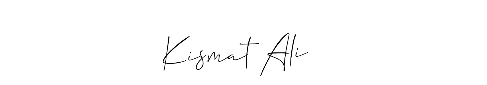 Also we have Kismat Ali ❤️ name is the best signature style. Create professional handwritten signature collection using Allison_Script autograph style. Kismat Ali ❤️ signature style 2 images and pictures png