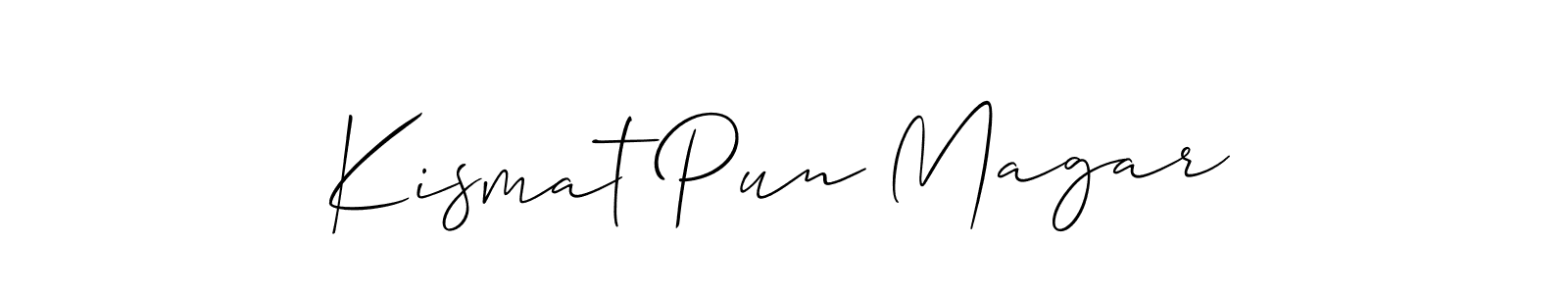 Kismat Pun Magar stylish signature style. Best Handwritten Sign (Allison_Script) for my name. Handwritten Signature Collection Ideas for my name Kismat Pun Magar. Kismat Pun Magar signature style 2 images and pictures png