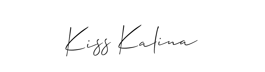 You should practise on your own different ways (Allison_Script) to write your name (Kiss Kalina) in signature. don't let someone else do it for you. Kiss Kalina signature style 2 images and pictures png
