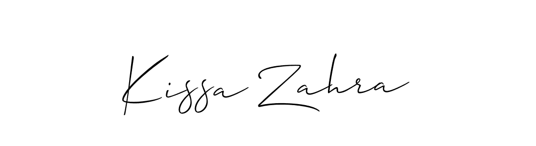 Similarly Allison_Script is the best handwritten signature design. Signature creator online .You can use it as an online autograph creator for name Kissa Zahra. Kissa Zahra signature style 2 images and pictures png