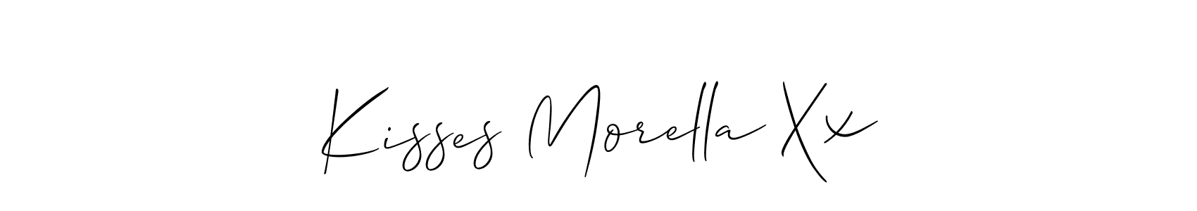 Also You can easily find your signature by using the search form. We will create Kisses Morella Xx name handwritten signature images for you free of cost using Allison_Script sign style. Kisses Morella Xx signature style 2 images and pictures png