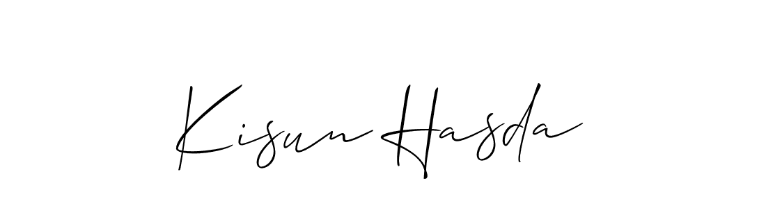 Kisun Hasda stylish signature style. Best Handwritten Sign (Allison_Script) for my name. Handwritten Signature Collection Ideas for my name Kisun Hasda. Kisun Hasda signature style 2 images and pictures png