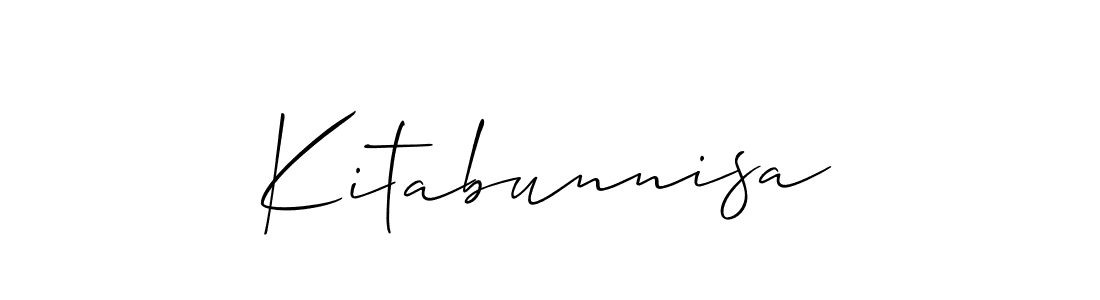 You should practise on your own different ways (Allison_Script) to write your name (Kitabunnisa) in signature. don't let someone else do it for you. Kitabunnisa signature style 2 images and pictures png