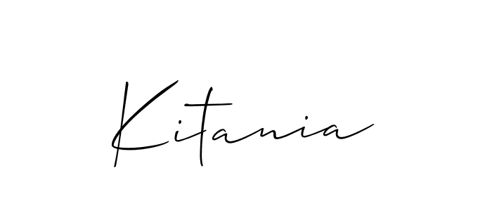 Use a signature maker to create a handwritten signature online. With this signature software, you can design (Allison_Script) your own signature for name Kitania. Kitania signature style 2 images and pictures png