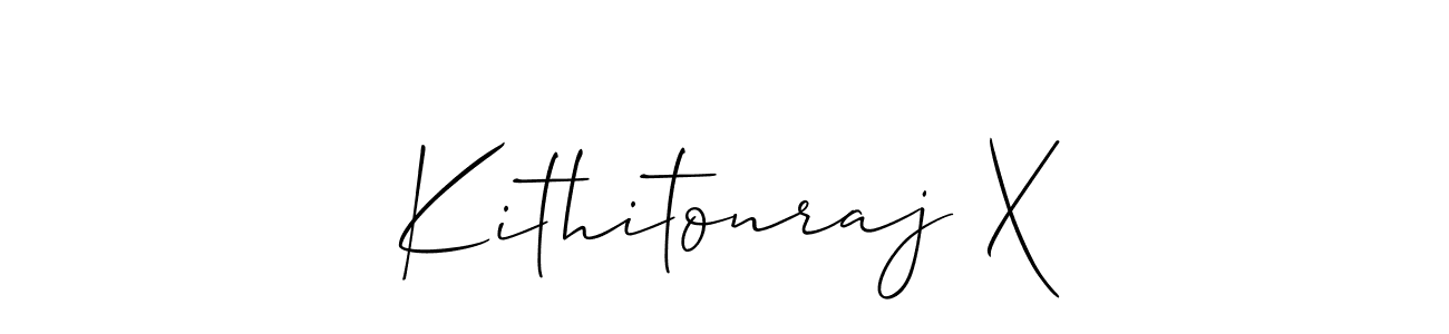 The best way (Allison_Script) to make a short signature is to pick only two or three words in your name. The name Kithitonraj X include a total of six letters. For converting this name. Kithitonraj X signature style 2 images and pictures png