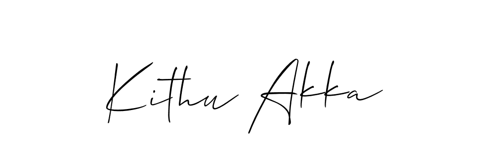 Create a beautiful signature design for name Kithu Akka. With this signature (Allison_Script) fonts, you can make a handwritten signature for free. Kithu Akka signature style 2 images and pictures png