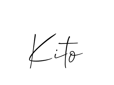 if you are searching for the best signature style for your name Kito. so please give up your signature search. here we have designed multiple signature styles  using Allison_Script. Kito signature style 2 images and pictures png