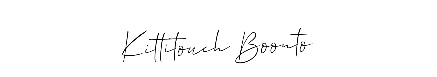 You should practise on your own different ways (Allison_Script) to write your name (Kittitouch Boonto) in signature. don't let someone else do it for you. Kittitouch Boonto signature style 2 images and pictures png