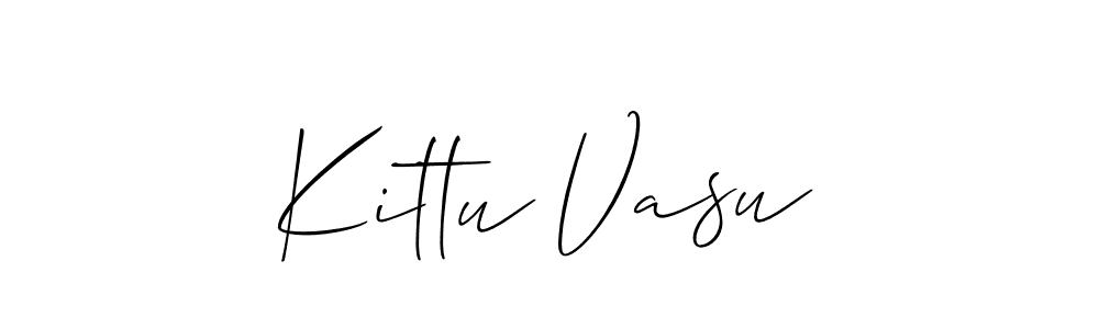 Make a short Kittu Vasu signature style. Manage your documents anywhere anytime using Allison_Script. Create and add eSignatures, submit forms, share and send files easily. Kittu Vasu signature style 2 images and pictures png