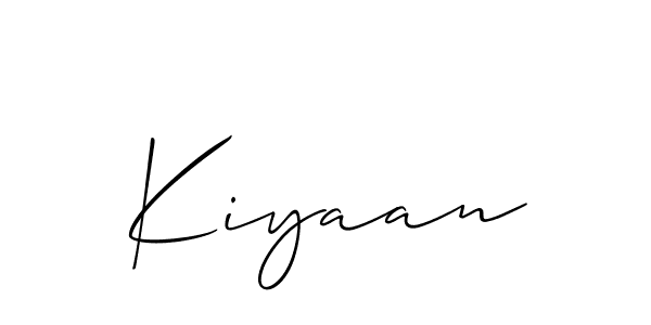 Design your own signature with our free online signature maker. With this signature software, you can create a handwritten (Allison_Script) signature for name Kiyaan. Kiyaan signature style 2 images and pictures png