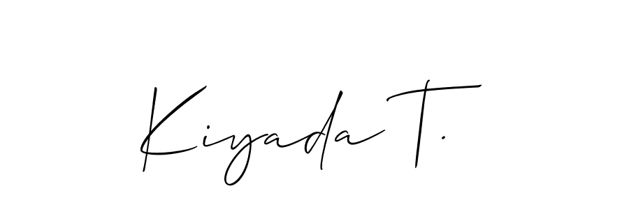 You can use this online signature creator to create a handwritten signature for the name Kiyada T.. This is the best online autograph maker. Kiyada T. signature style 2 images and pictures png