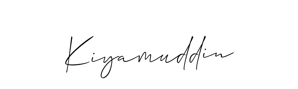 How to make Kiyamuddin name signature. Use Allison_Script style for creating short signs online. This is the latest handwritten sign. Kiyamuddin signature style 2 images and pictures png