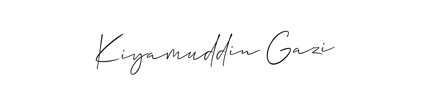 How to make Kiyamuddin Gazi name signature. Use Allison_Script style for creating short signs online. This is the latest handwritten sign. Kiyamuddin Gazi signature style 2 images and pictures png