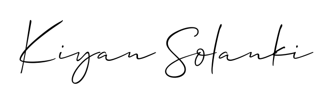 Designed for modern professionals: Kiyan Solanki name signature crafted with Allison_Script script. Ready for digital PDF workflows. Kiyan Solanki signature style 2 images and pictures png