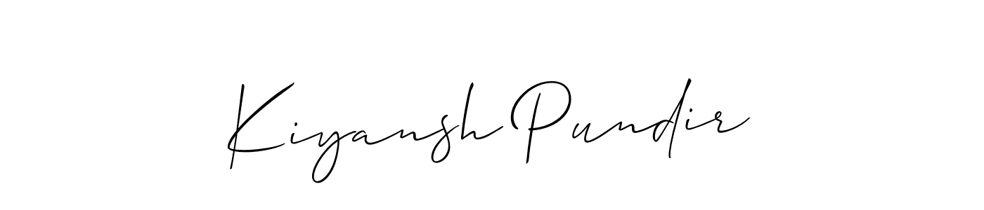 Allison_Script is a professional signature style that is perfect for those who want to add a touch of class to their signature. It is also a great choice for those who want to make their signature more unique. Get Kiyansh Pundir name to fancy signature for free. Kiyansh Pundir signature style 2 images and pictures png