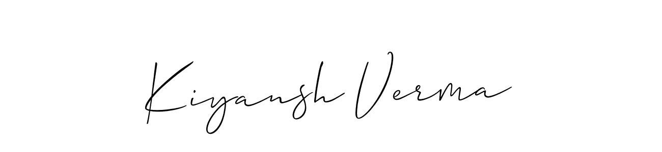 How to make Kiyansh Verma name signature. Use Allison_Script style for creating short signs online. This is the latest handwritten sign. Kiyansh Verma signature style 2 images and pictures png