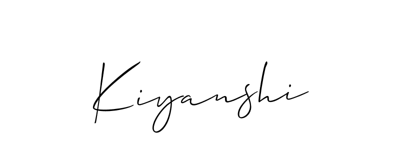 Make a beautiful signature design for name Kiyanshi. With this signature (Allison_Script) style, you can create a handwritten signature for free. Kiyanshi signature style 2 images and pictures png