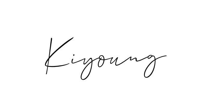 Allison_Script is a professional signature style that is perfect for those who want to add a touch of class to their signature. It is also a great choice for those who want to make their signature more unique. Get Kiyoung name to fancy signature for free. Kiyoung signature style 2 images and pictures png