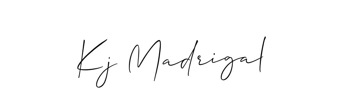 The best way (Allison_Script) to make a short signature is to pick only two or three words in your name. The name Kj Madrigal include a total of six letters. For converting this name. Kj Madrigal signature style 2 images and pictures png