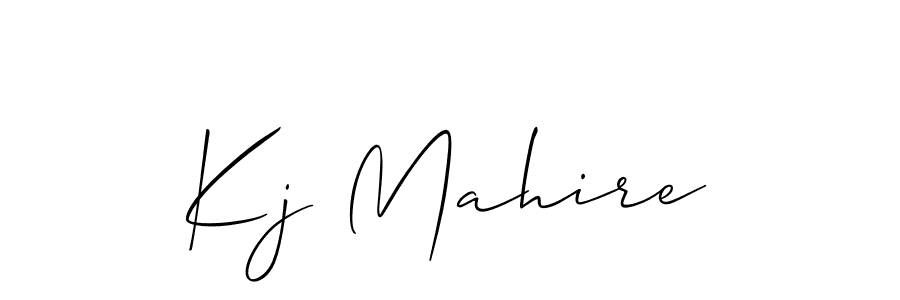 The best way (Allison_Script) to make a short signature is to pick only two or three words in your name. The name Kj Mahire include a total of six letters. For converting this name. Kj Mahire signature style 2 images and pictures png