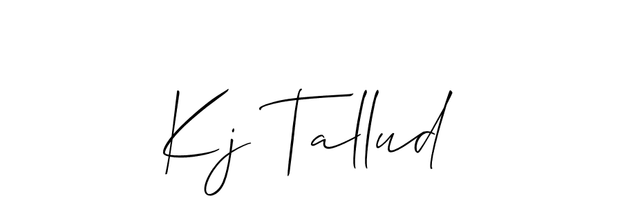 Similarly Allison_Script is the best handwritten signature design. Signature creator online .You can use it as an online autograph creator for name Kj Tallud. Kj Tallud signature style 2 images and pictures png