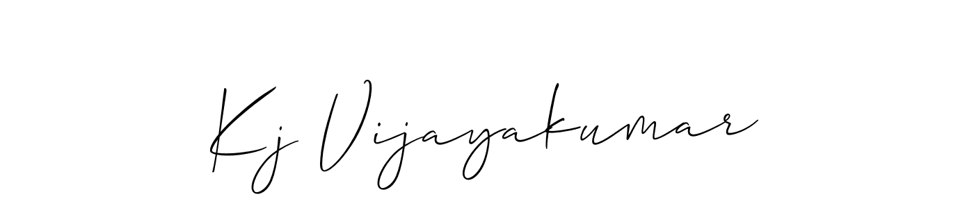 Design your own signature with our free online signature maker. With this signature software, you can create a handwritten (Allison_Script) signature for name Kj Vijayakumar. Kj Vijayakumar signature style 2 images and pictures png