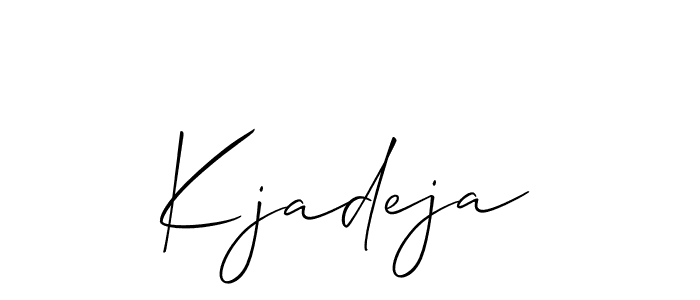 How to make Kjadeja name signature. Use Allison_Script style for creating short signs online. This is the latest handwritten sign. Kjadeja signature style 2 images and pictures png