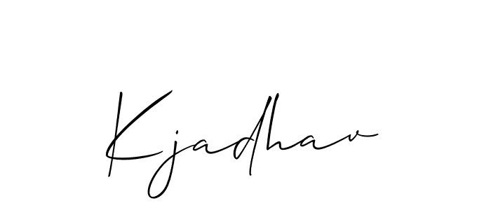 Also we have Kjadhav name is the best signature style. Create professional handwritten signature collection using Allison_Script autograph style. Kjadhav signature style 2 images and pictures png