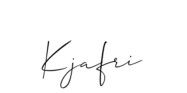 Use a signature maker to create a handwritten signature online. With this signature software, you can design (Allison_Script) your own signature for name Kjafri. Kjafri signature style 2 images and pictures png